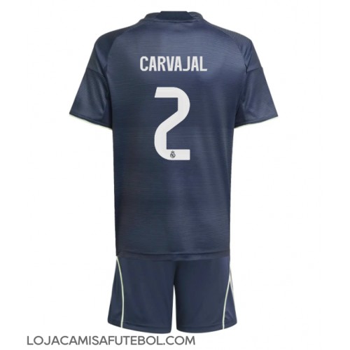 Camisa de Futebol Real Madrid Daniel Carvajal #2 Equipamento Secundário Infantil 2025-26 Manga Curta (+ Calças curtas)